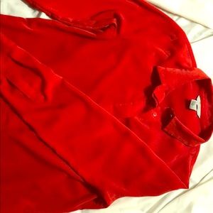Cherry Red Button-up Women’s blouse
